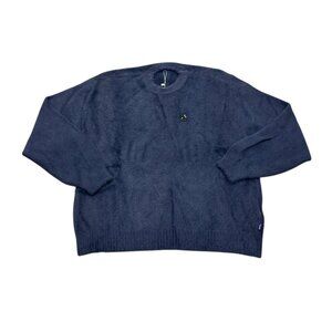 FA World Entertainment F*cking Awesome Fuzzy Knit Sweater Navy Large Deadstock